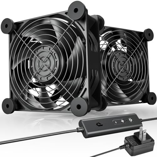 【新品】upHere 冷却ファン12cm AC電源 排気 換気扇 強力3000RPM DC12V PCファン 120mm空冷 5段階調節 大風量 静音 多用途扇風 120mm*38mm 2本【D1K2】 684c4e75