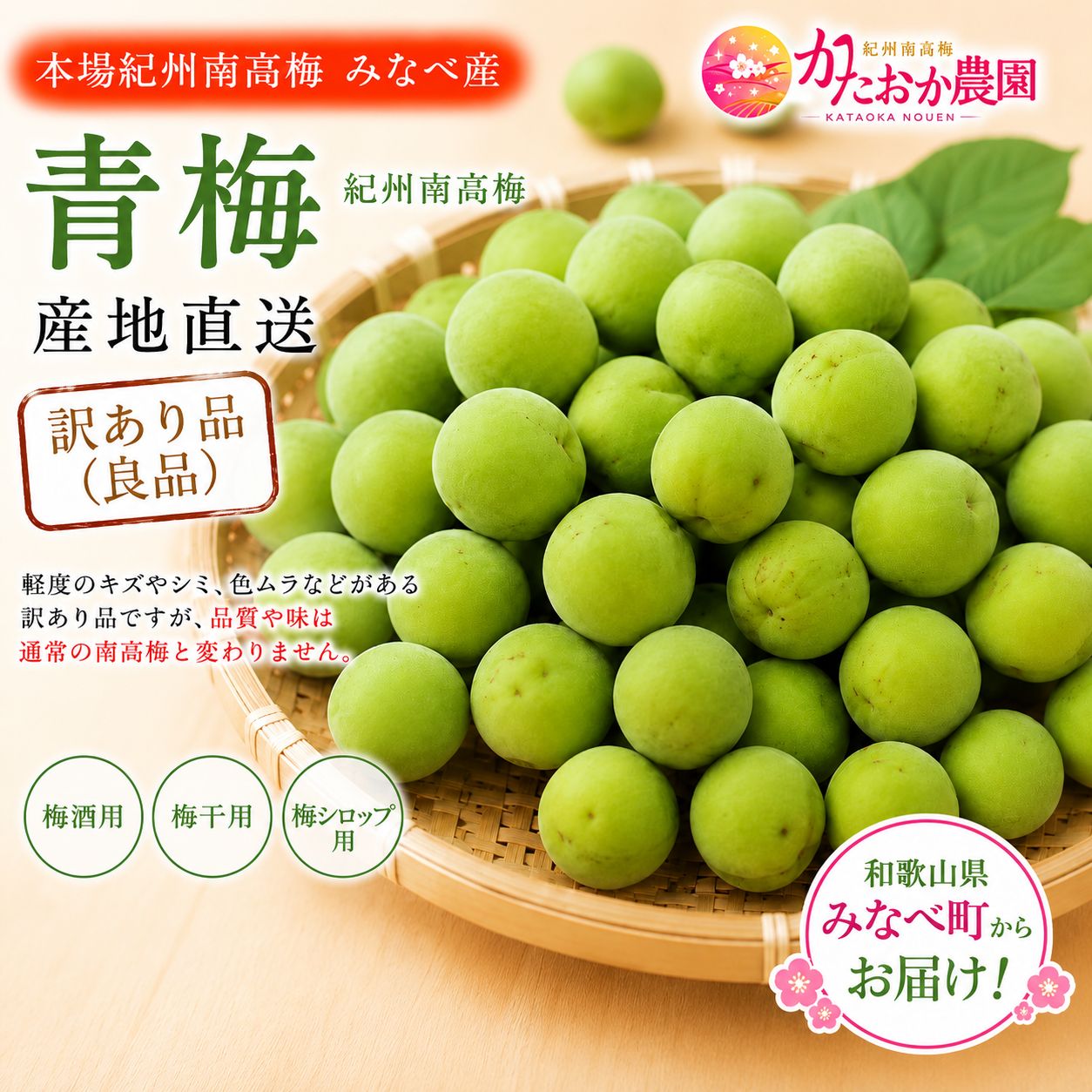 紀州南高梅 青梅 訳あり 2L・3L 10kg 送料込み 紀州南高梅 青梅 優品