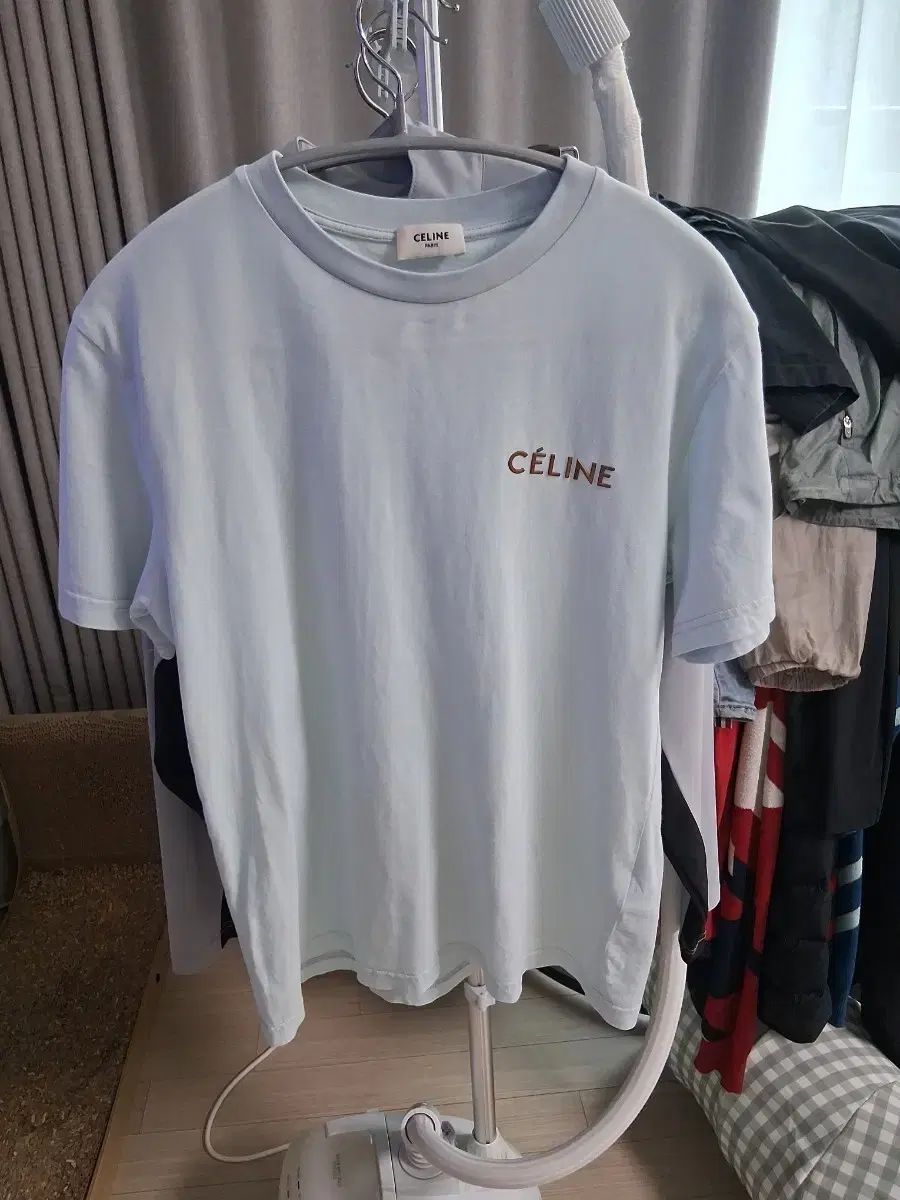 Celine セリーヌ 半袖 Tシャツ スカイブルー (90 95)