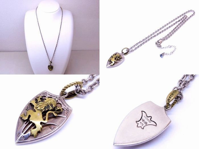 満点のSAINTS セインツ ネックレス □ シルバー925 ゴールドメッキ