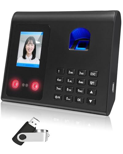 【新品】顔認証・指紋認証 タイムレコーダー パスワード認証対応 勤務時間・工数自動計算 タイムカード ワンプッシュデータ出力 日跨ぎ勤務集計対応 8GB USB付き 図解日本語マニュアル付き c25ee3e3
