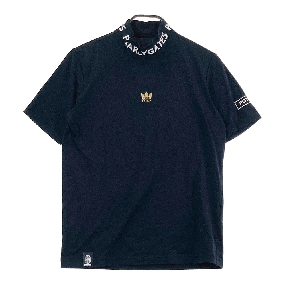 サイズ：4 PEARLY GATES パーリーゲイツ 原英莉花 ハイネック 半袖Tシャツ KING ERIKA ブラック系 [240101665770] ゴルフウェア メンズ ストスト