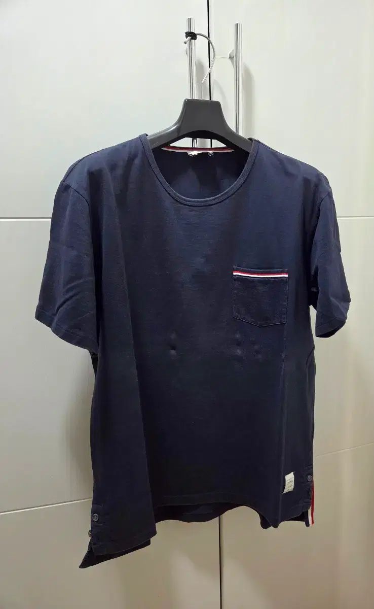 Thom Browne トム・ブラウン ネイビー ポケット3本線 半袖 4