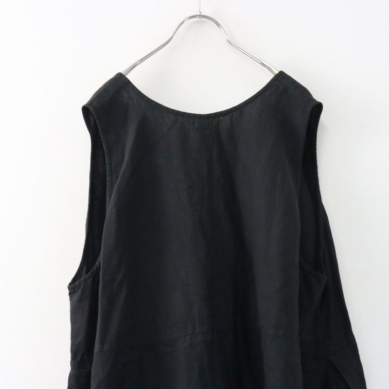 2022SS ネストローブ nest Robe ブラックリネンバックVネック