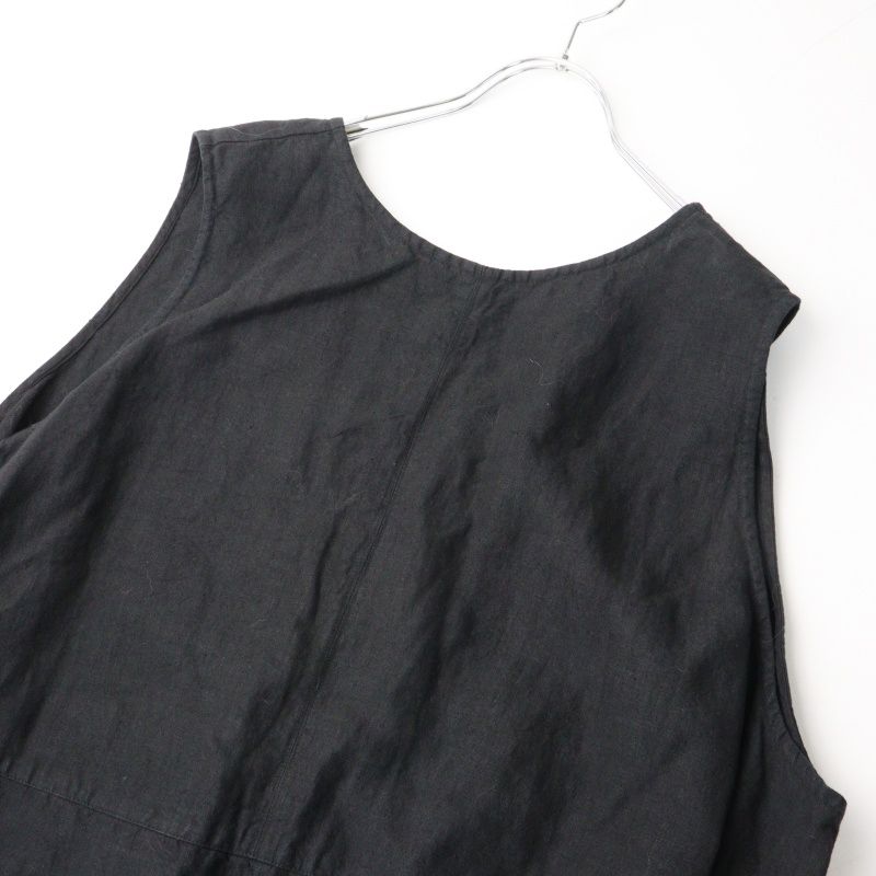 2022SS ネストローブ nest Robe ブラックリネンバックVネック