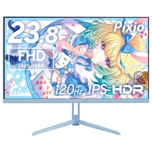 Pixio PX246 Wave Pastel Blue ゲーミングモニター 23.8インチ FHD 120Hz IPS パステルブルー 水色 ピクシオ HDMI VGA 4ms ps5p eba43661