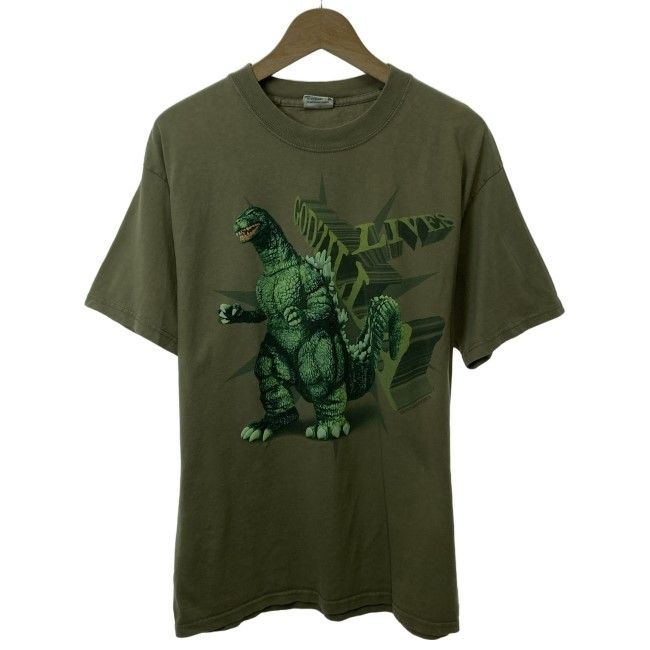 【中古】　CRONIES　Tシャツ　90s vintage　90年代　OLD　(c)1997 TOHO CO LTD　半袖　トップス　クルーネック　プリント　ゴジラ　エンボス　USA製　古着　/7309