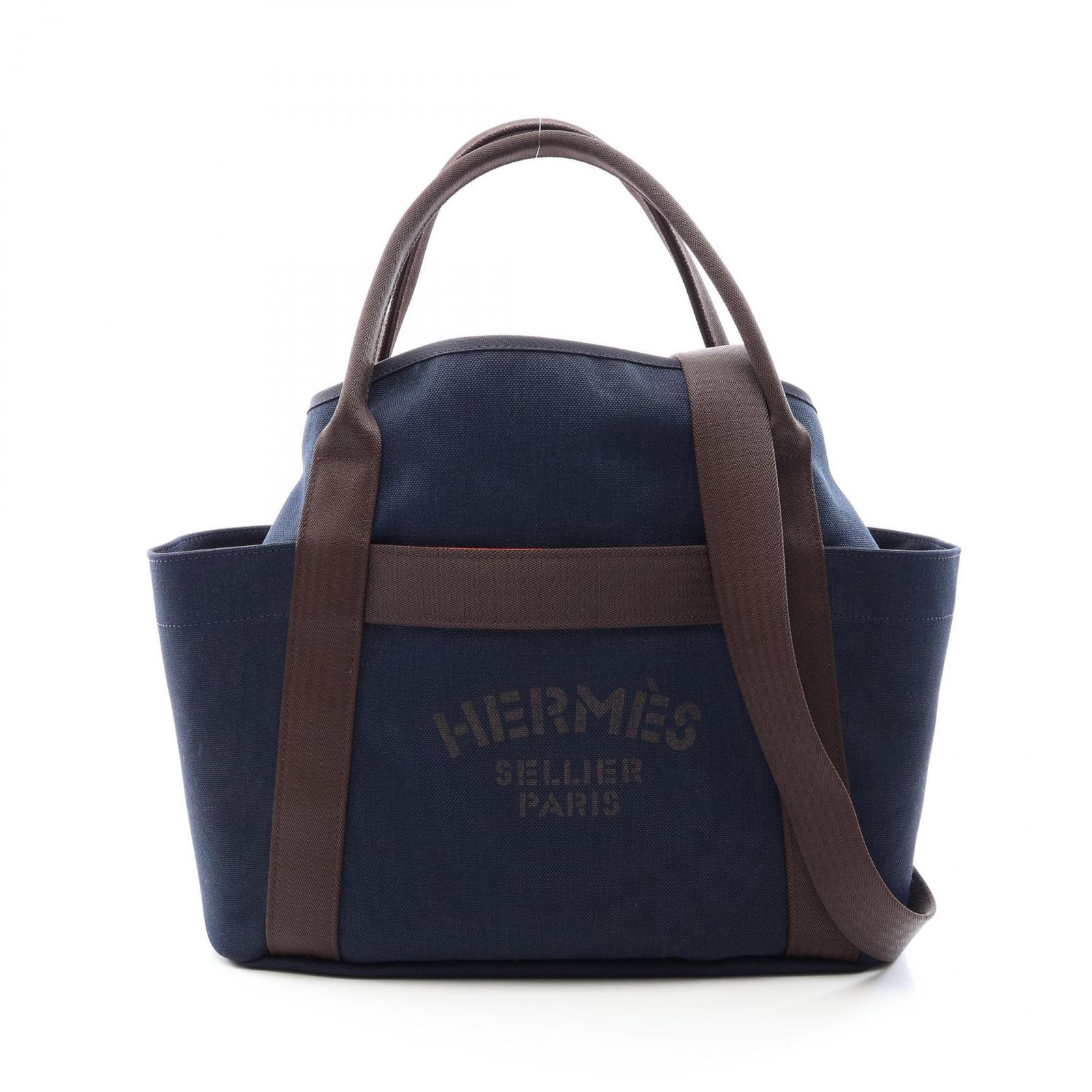 HERMES エルメス サックドパンサージュ グルーム ブルーネイビー フー 2WAY トートバッグ