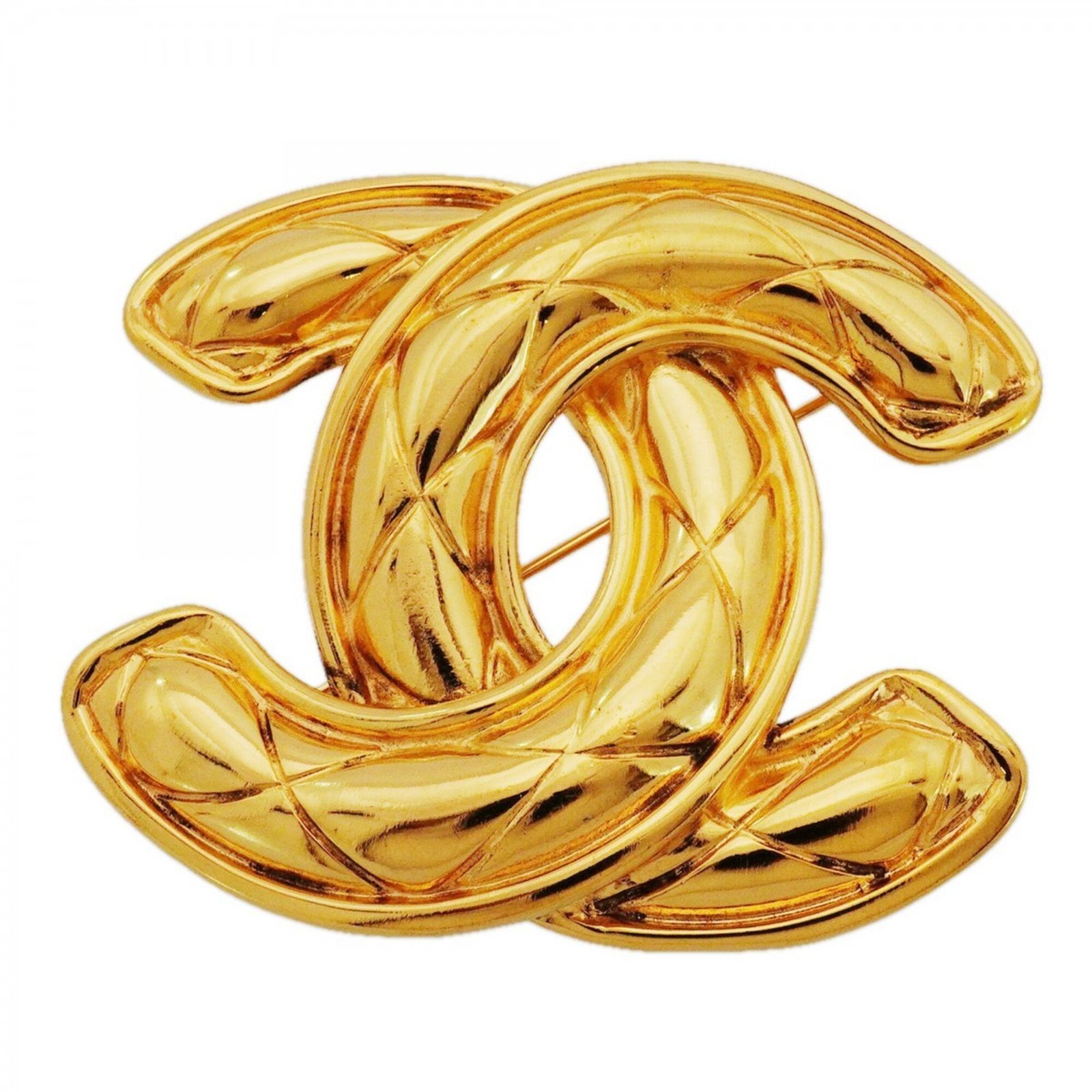 シャネル(Chanel) シャネル ブローチ ココマーク マトラッセ GPメッキ
