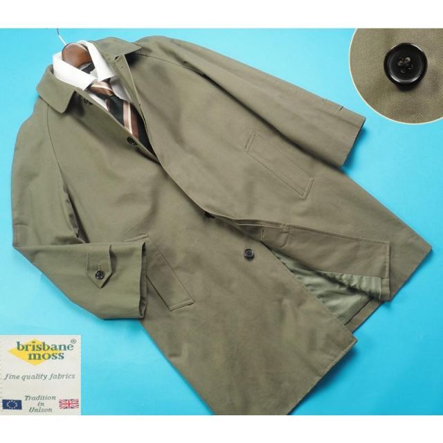 新品定価17.6万円 オンワード樫山×百貨店 日本製『Brisbane Moss 英国製生地』コットンギャバジン コート 42(L相当) カーキ 9951776