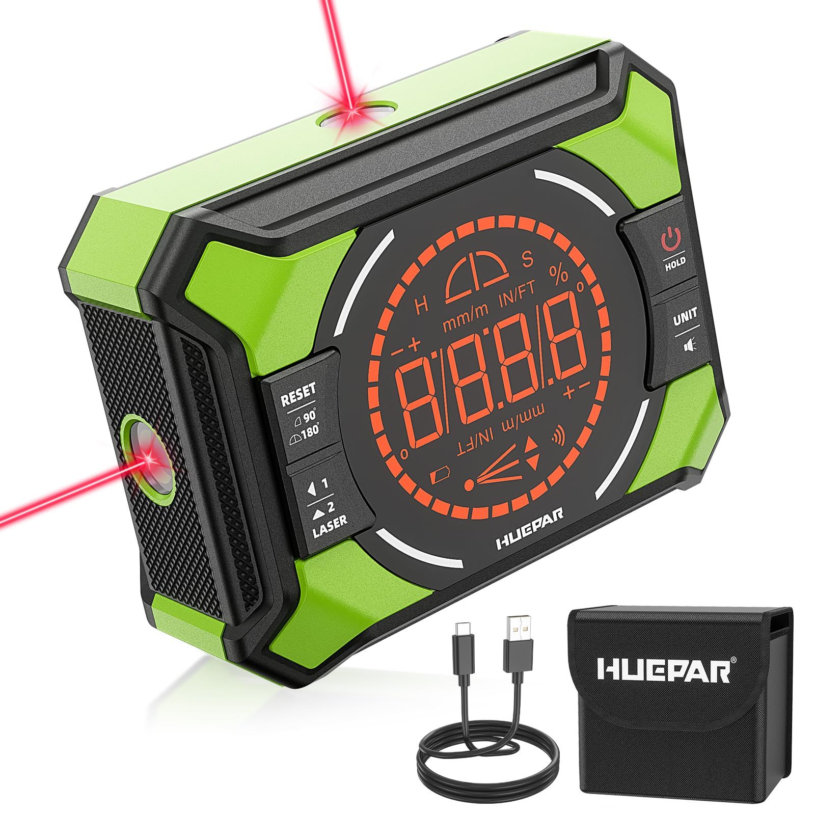 Huepar デジタル角度計 デジタルレベル 傾斜計 アングルメーター 水平器 レベルボックス LCDディスプレイ マグネット付き 小型 ミニ 日本語取説付小型 防水 防塵 AG2L/ 63a116d8