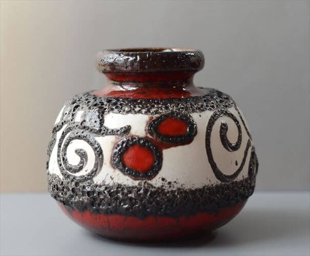 【送料無料】ドイツ製 ヴィンテージ Scheurichと思われる Fat Lava Vase 花瓶 ファットラバー ミッドセンチュリー フラワーベース アンティーク_260424