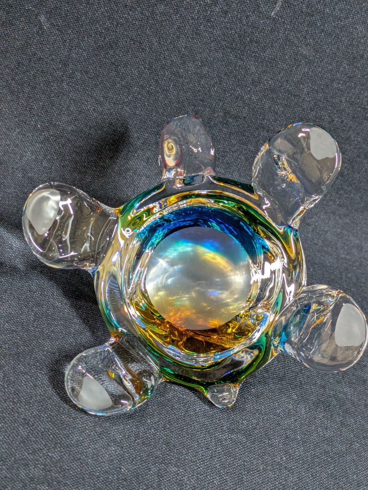 MultiGlass/マルティグラス ガラス製 亀 かめ 置物 ガラス細工