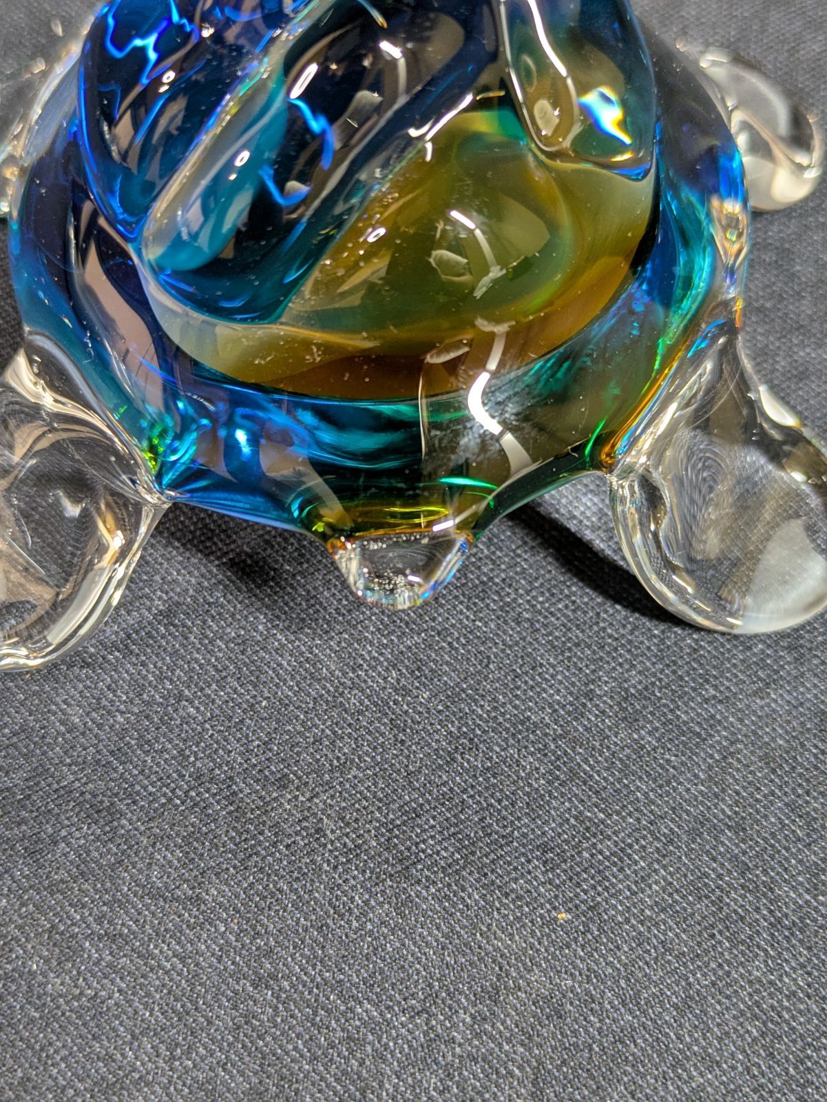 MultiGlass/マルチグラス ガラス製 亀 かめ 置物 ガラス細工 