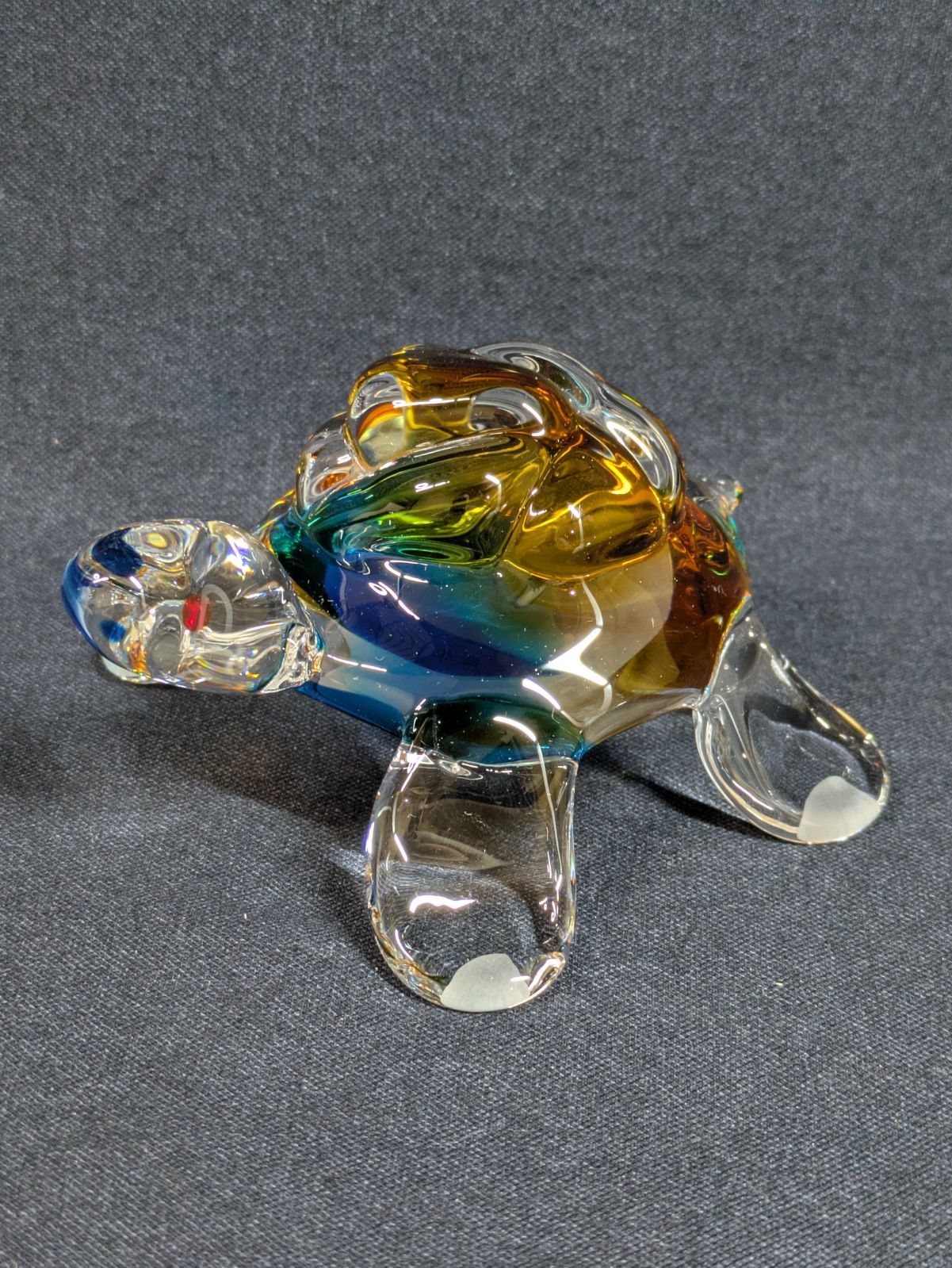 MultiGlass/マルチグラス ガラス製 亀 かめ 置物 ガラス細工