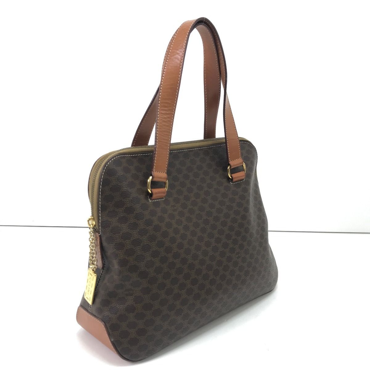 CELINE セリーヌ ハンドバッグ マカダム柄 M95 ブラウン