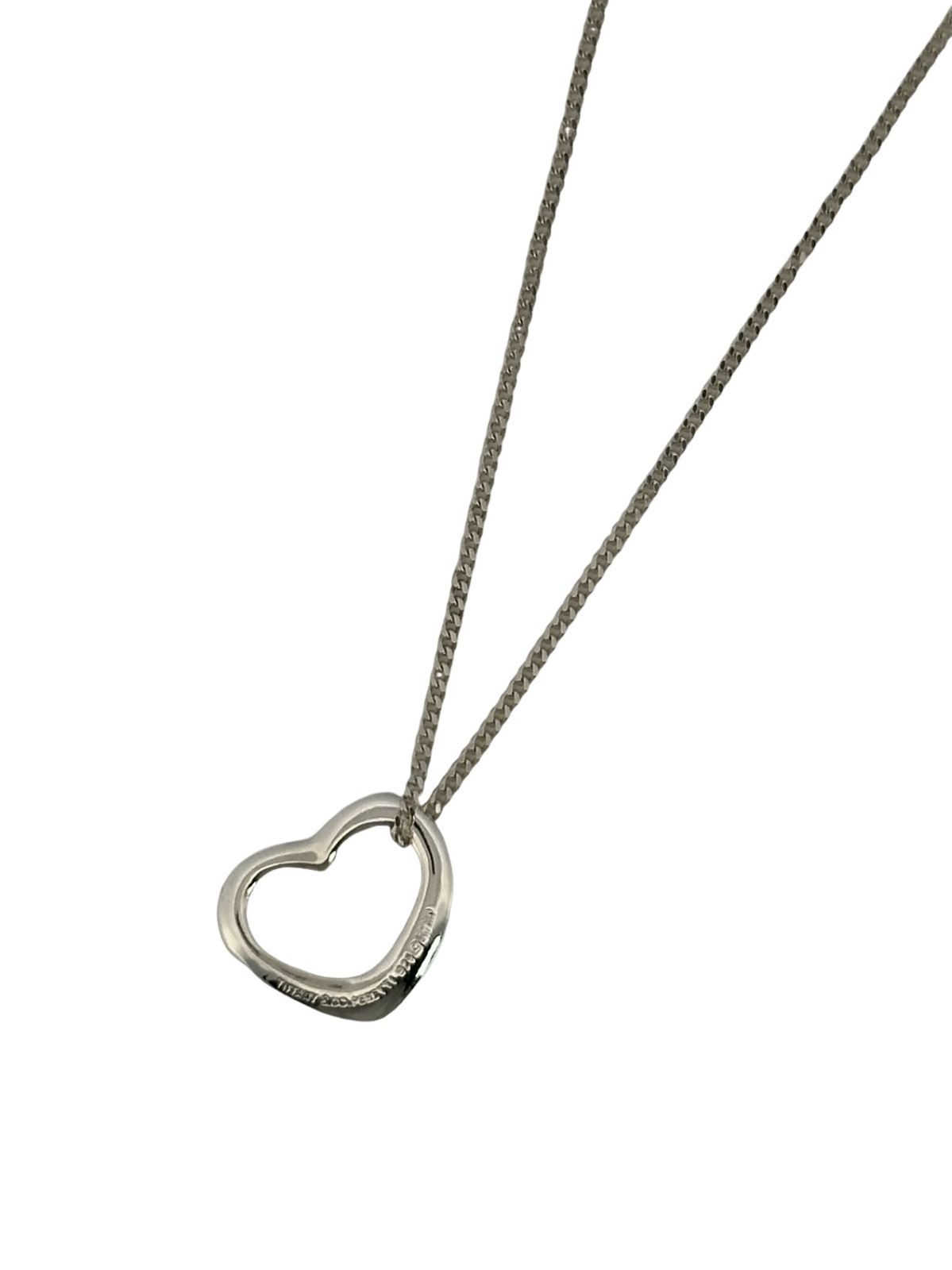 TIFFANY&Co. ティファニー オープンハート ネックレス ペンダント SV925 シルバー 2.6g アクセサリー
