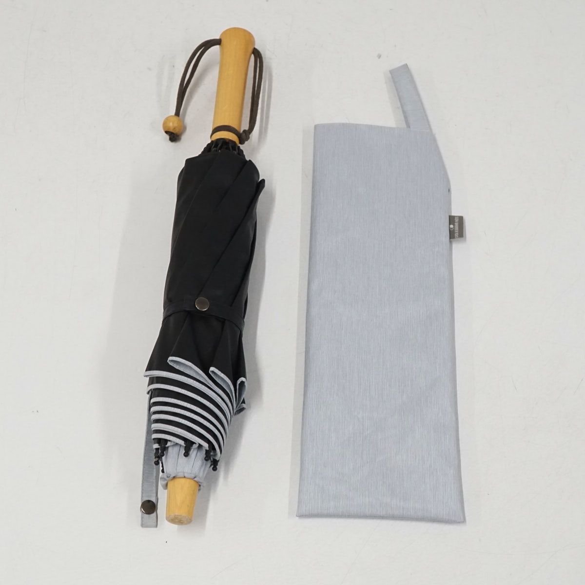 サンバリア100 完全遮光折日傘 USED美品 2段折 moku ブルー 2WAY