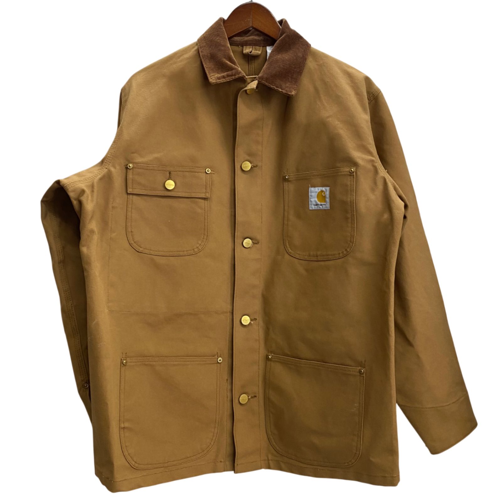 カーハート Carhartt 90's USA製 ミシガンチョアコート 裏地なし 星タグ ジャケット ブラウン 40サイズ 201MT-6030 VB