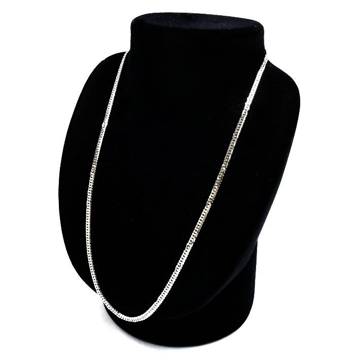 Pt850プラチナ ネックレス 喜平6面Wカット 20.2g 50cm ユニセックス 中古