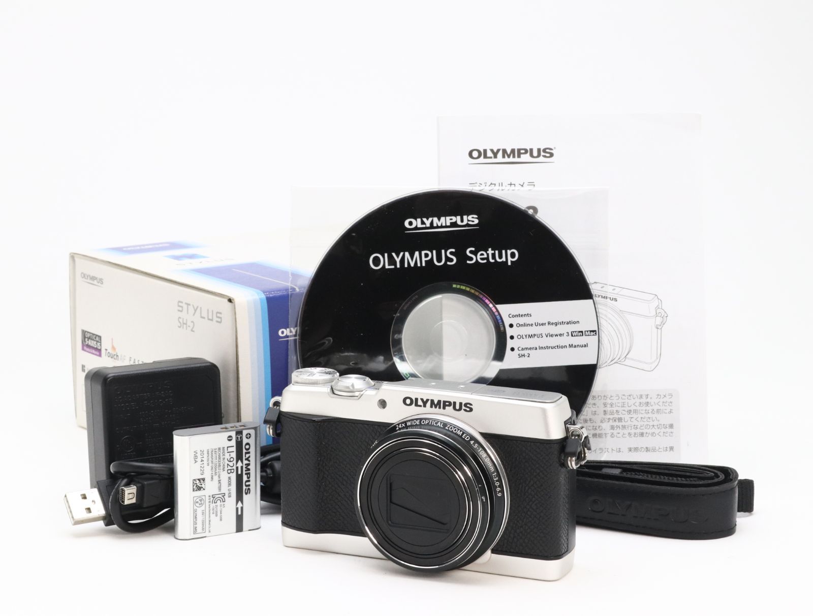 B- (並品) OLYMPUS オリンパス STYLUS SH-2 シルバー 初期不良返品対応