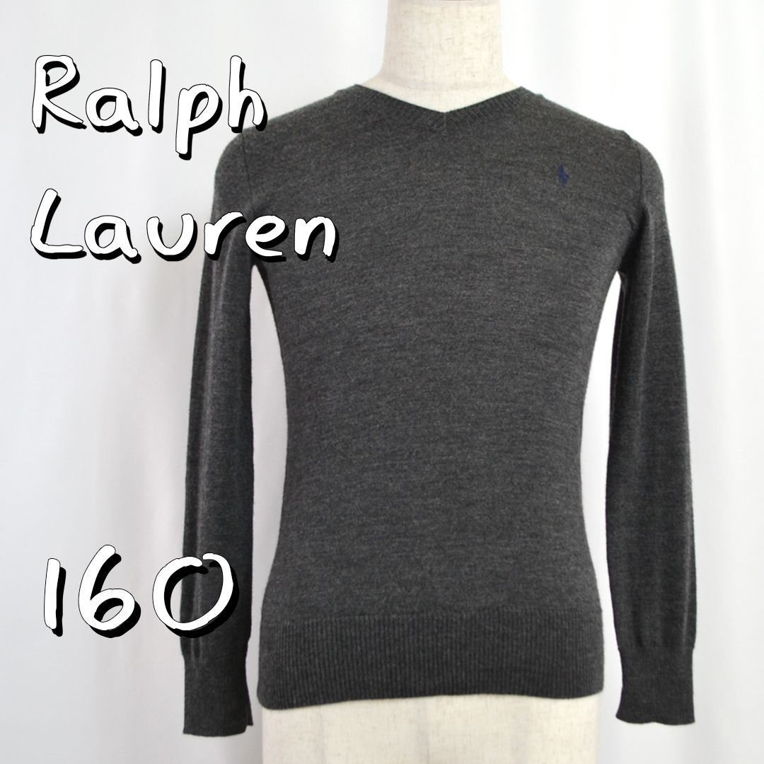 Ralph Laurenラルフローレン ウール100% 胸ポニー刺繡 Vネック ニット 