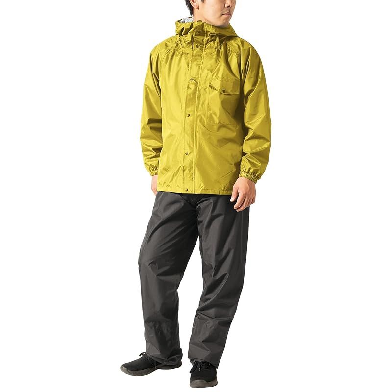 【新品】 AITOZ(アイトス) SAFETY HOOD レインスーツ(男女兼用)(AS-5120) 春夏用 マスタード AZ56208 019 L