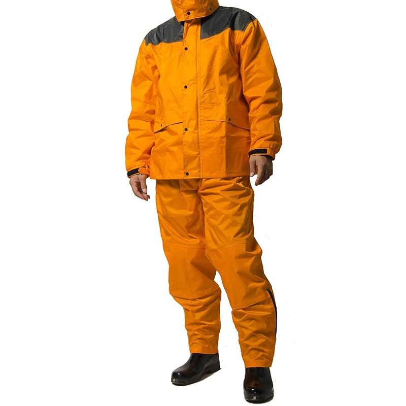 【新品】 [マック] レインスーツ 上下 メンズ (耐水圧:20000mmH2O) (肩/股下 補強加工) (袖口調節機能) (袖裏地メッシュ加工) 4L オレンジ AS-5400-4L