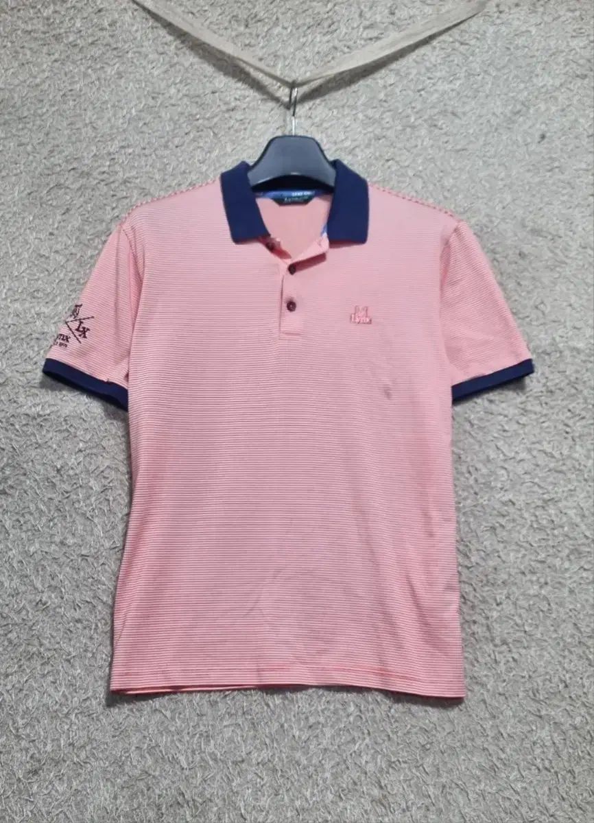 定番人気，セール 105-110 LYNX メンズ ストライプ 半袖 カラーTシャツ