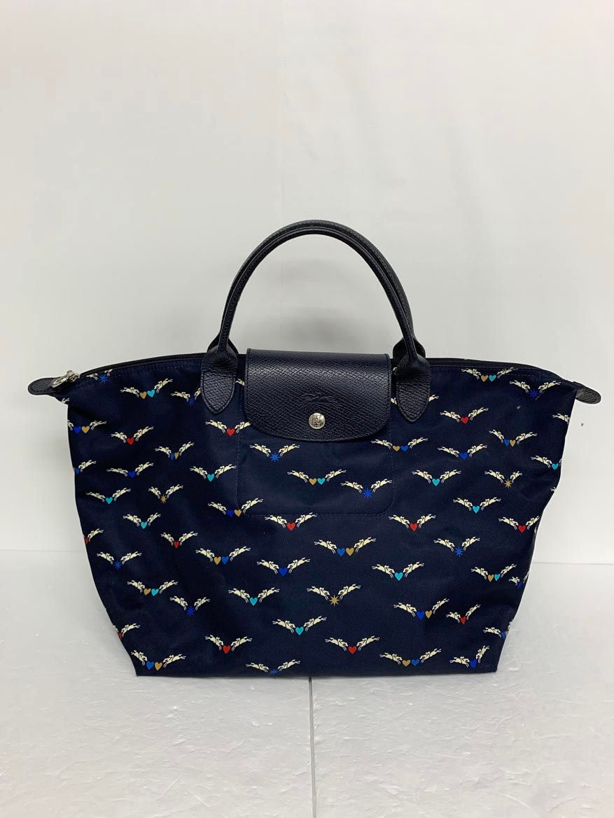 LONGCHAMP ロンシャン ルプリアージュ シュヴォエレ トート バッグ ネイビー ■■ レディース