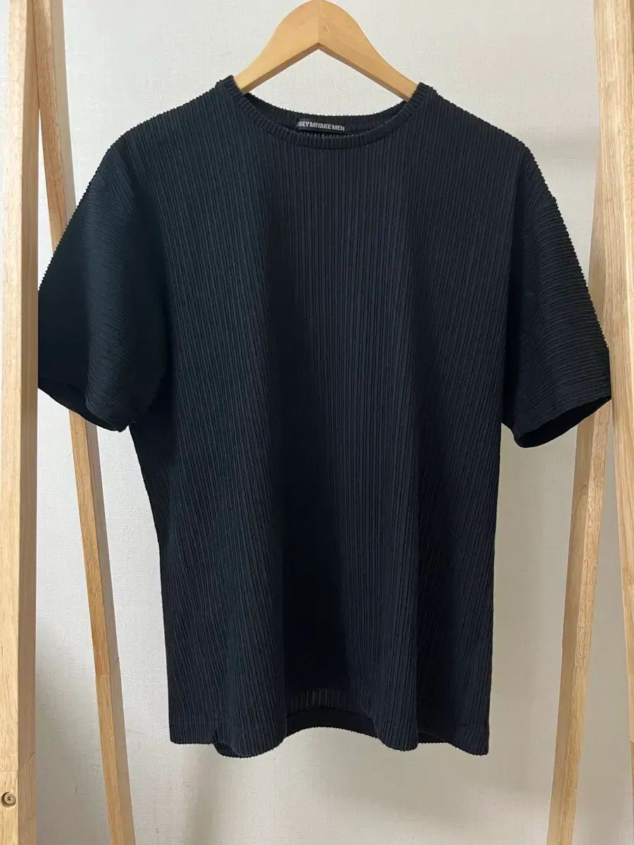 ISSEY MIYAKE MEN プリーツ 半袖Tシャツ ブラック 3 正規品