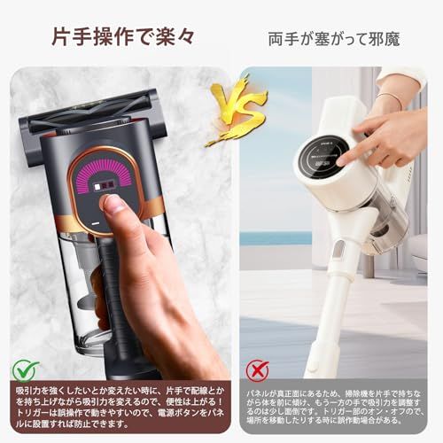 掃除機 コードレス【2026衝撃的デビュー！410Kpa真の超強力吸引＆同クラス最軽量＆自走式＆自立式＆革新版グリーンLEDライト＆2in1置くだけ充電スタンド＆次世代LEDディスプレイ】65分連続稼働 Yuuscc サイクロン 掃除機 コー 42332583
