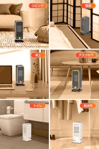 【2025冬モデル】 セラミックヒーター 小型 電気ファンヒーター 2秒速暖 暖房器具 マイナスイオン空気清浄 省エネ 速暖 大風量 コンパクト 3段階温度調整 900W 足元 ファンヒーター 温度調節 2重過熱保護 転倒OFF 節電対策 過 886f0530