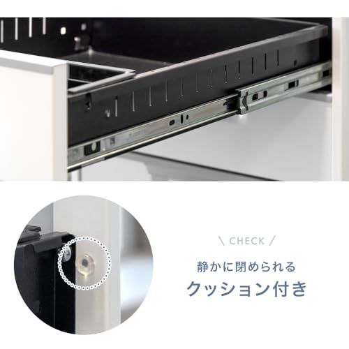 タンスのゲン デスクワゴン 3段 鍵付き キャスター付 完成品 サイドワゴン オフィスワゴン おしゃれ 77400011(96915)″mn 43b2a449