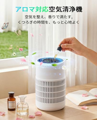 空気清浄機 小型 花粉対策 12畳対応【自動運転・4重フィルター】PM2.5センサー 卓上 コンパクト 一人暮らし 6畳対応 ペット対応 リモコン付き 5段階風量 静音設計 おやすみモード 24時間タイマー アロマ対応 チャイルドロック LE ded33904