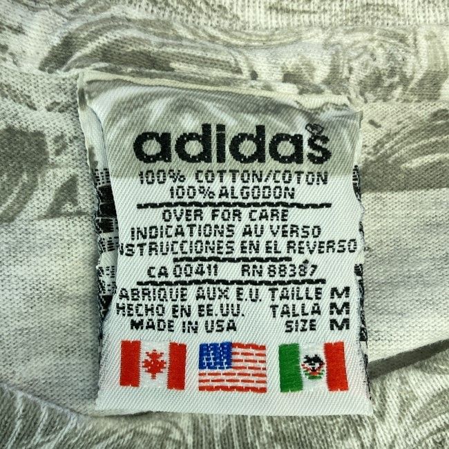 【中古】 adidas Tシャツ 00s vintage 00年代 OLD 半袖 トップス クルーネック 総柄 プリント スポーツ 古着 /2000 【中古】 adidas Tシャツ 00s vintage 00年代 OLD 半袖 トップス クルーネック 総柄 プリント スポーツ 古着 /2000