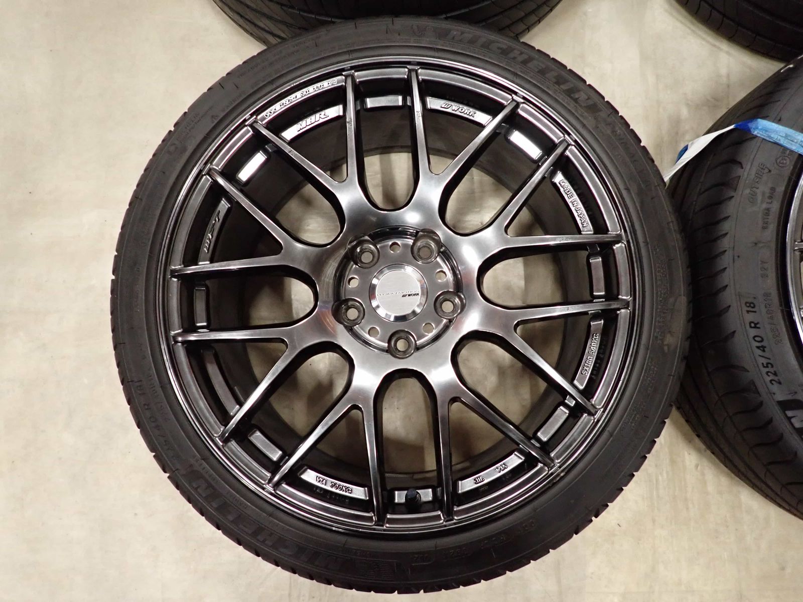 夏4本SET 会社宛送料無料 225/40R18×8.5J 92Y ミシュラン プライマシー4 2021年製 WORK エモーション M8R アルミ 255/40R18 特価 NO,I3946