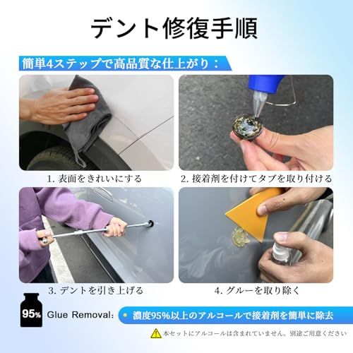Super PDR デントリペアツールセット PDR用 車の凹み修理工具セット デントリペア 工具 凹み修復工具 自動車鈑金 塗装不要 デントリフター スライドハンマー 引っ張り工具 収納バッグ付きso dc272e79
