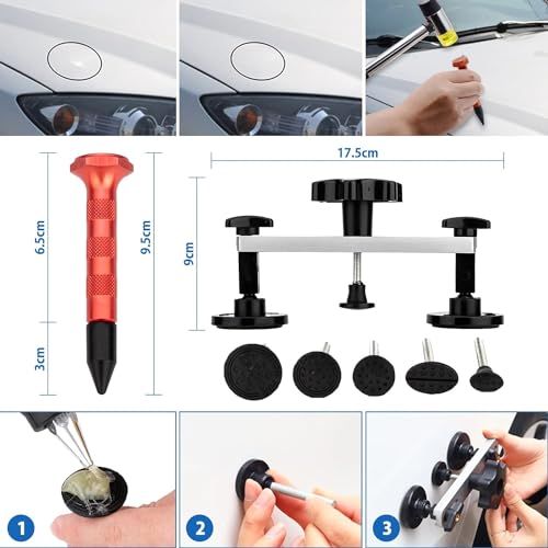 デントリペアツール「ラインボード付き」デントリペアキット 車 凹み 修理 工具 DIY 雹被害 ボディ 凹み修理 塗装が不要 デントリフター スライドハンマー 引っ張り工具 修復工具セット 収納バッグ付きso 93862546