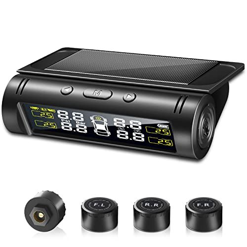 タイヤ空気圧モニター TPMS 【2026年新型&日本語音声アラーム】タイヤ空気圧センサー 空気圧センサー 車 リアルタイム空気圧監視 振動感知 ソーラー充電 USB充電 1.1?6.7Bar 高圧警報 自動警報システム IP67防水防塵 明 bb9b7ccf