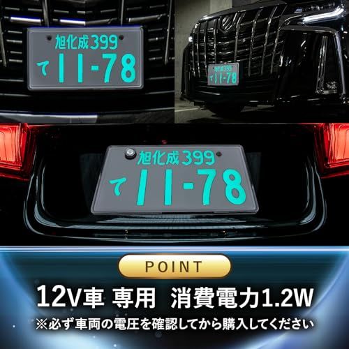 旭化成テクノプラス ダイアモンドリング-スリム 字光式ナンバープレート メッキ枠付属 車検対応 普通車用 (12V仕様, 1個)so 7a279036