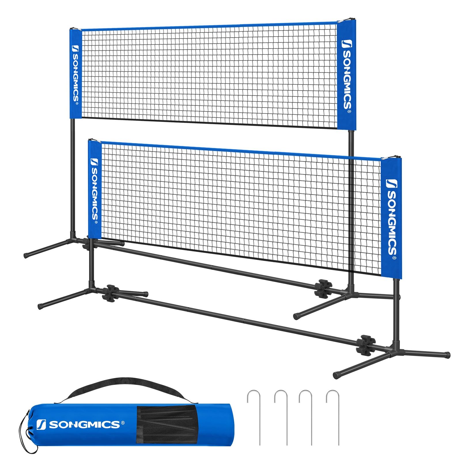 SONGMICS バドミントン ネット ポータブルバドミントンネット 幅3M/4M /5M調節可能な高さ(1.07m~1.55m) キャリングバッグ付き、競技トレーニング用、公園または裏庭でのプレー用so 920bbeeb