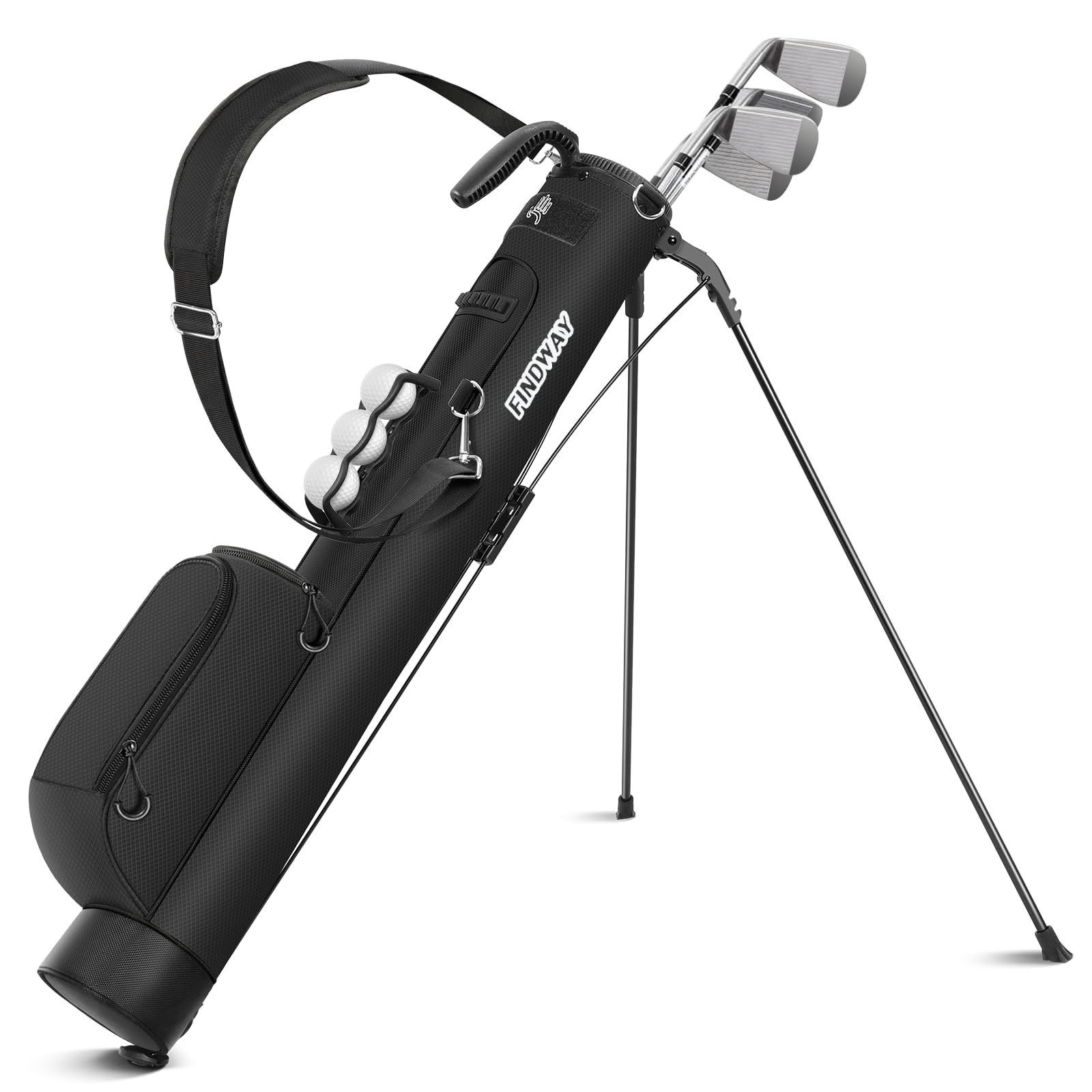 Findway ゴルフ スタンドバッグ 7-8本収納 セルフスタンド ゴルフクラブケース 約990g 軽量 キャディバッグ ユニセックス 手持ち＆ショルダー 練習場とショートコース用 初心者にもベテランにも ゴルフバッグso b5cdea93