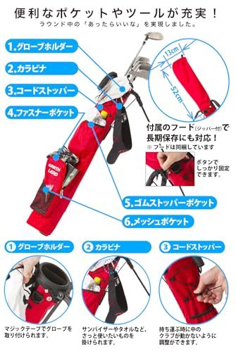 【公式】 EARTH LEAD セルフスタンド ゴルフ クラブケース 【超軽量 9色 大容量収納】 クラブ ケース フード＆大型ポケット付き 超軽量 低重心 安定感so 23a539f5