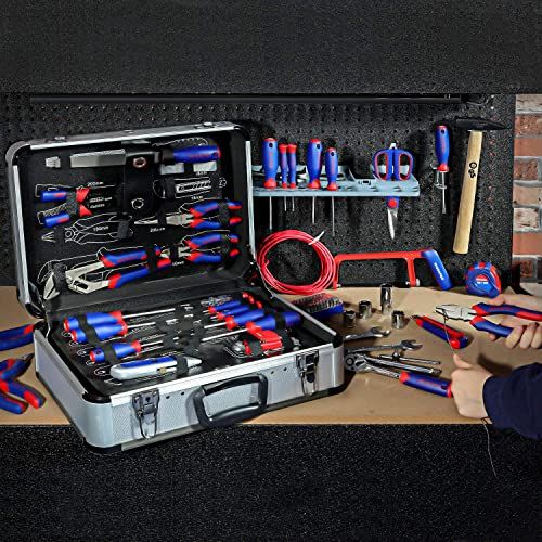 WORKPRO ホームツールセット 工具セット 119点組 家庭用 DIY 日曜大工 家具組み立て 住まいのメンテナンス バイク 車載 整備工具セット アルミケース付属so af104109