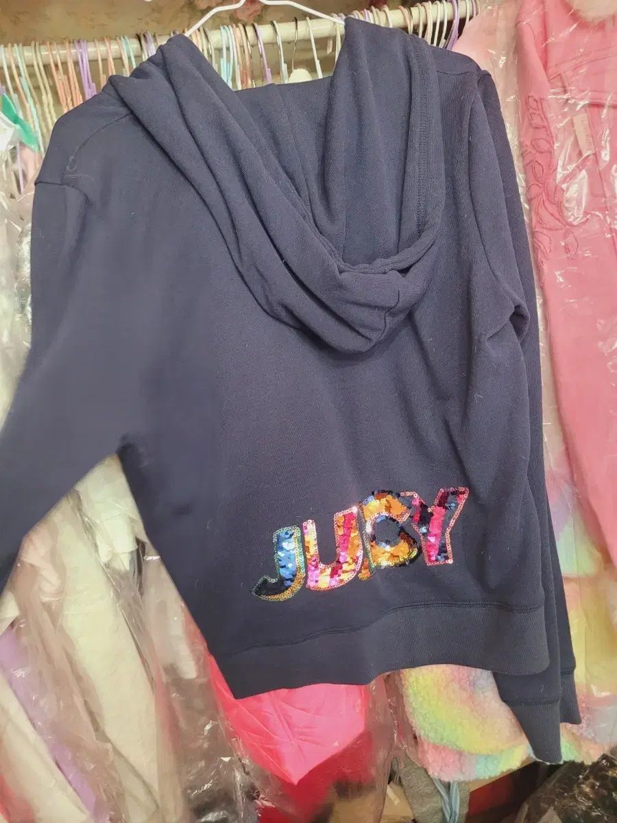 JUICY COUTURE ジューシークチュール ネイビー フーディー Tシャツ スパンコール ロゴ