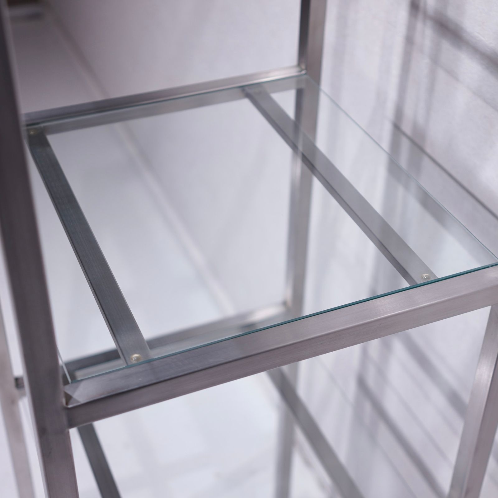 Anonymous Display Shelf / モダン 美品 ステンレス ガラスシェルフ ディスプレイラック オープンシェルフ 飾り棚(関連:vitra フリッツハンセン) Anonymous Display Shelf / モダン 美品 ステンレス ガラスシェルフ ディスプレイラック オープンシェルフ 飾り棚(関連:vitra フリッツハンセン)