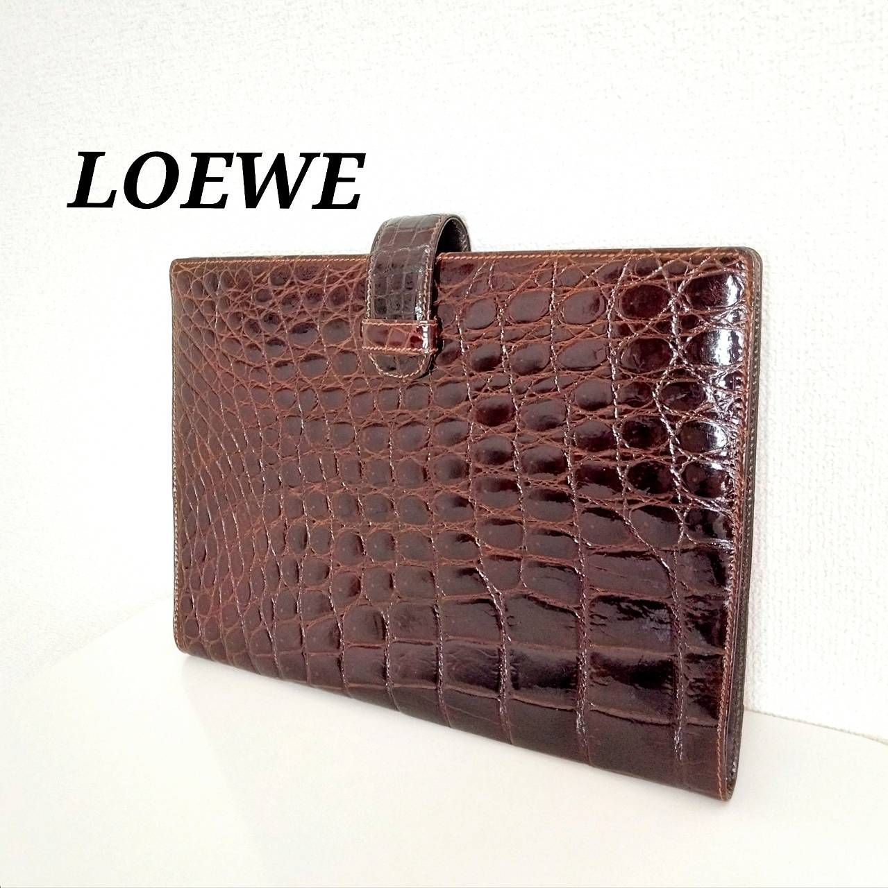 LOEWE　ロエベ　クロコダイル　クラッチバッグ　本革　ヴィンテージ
