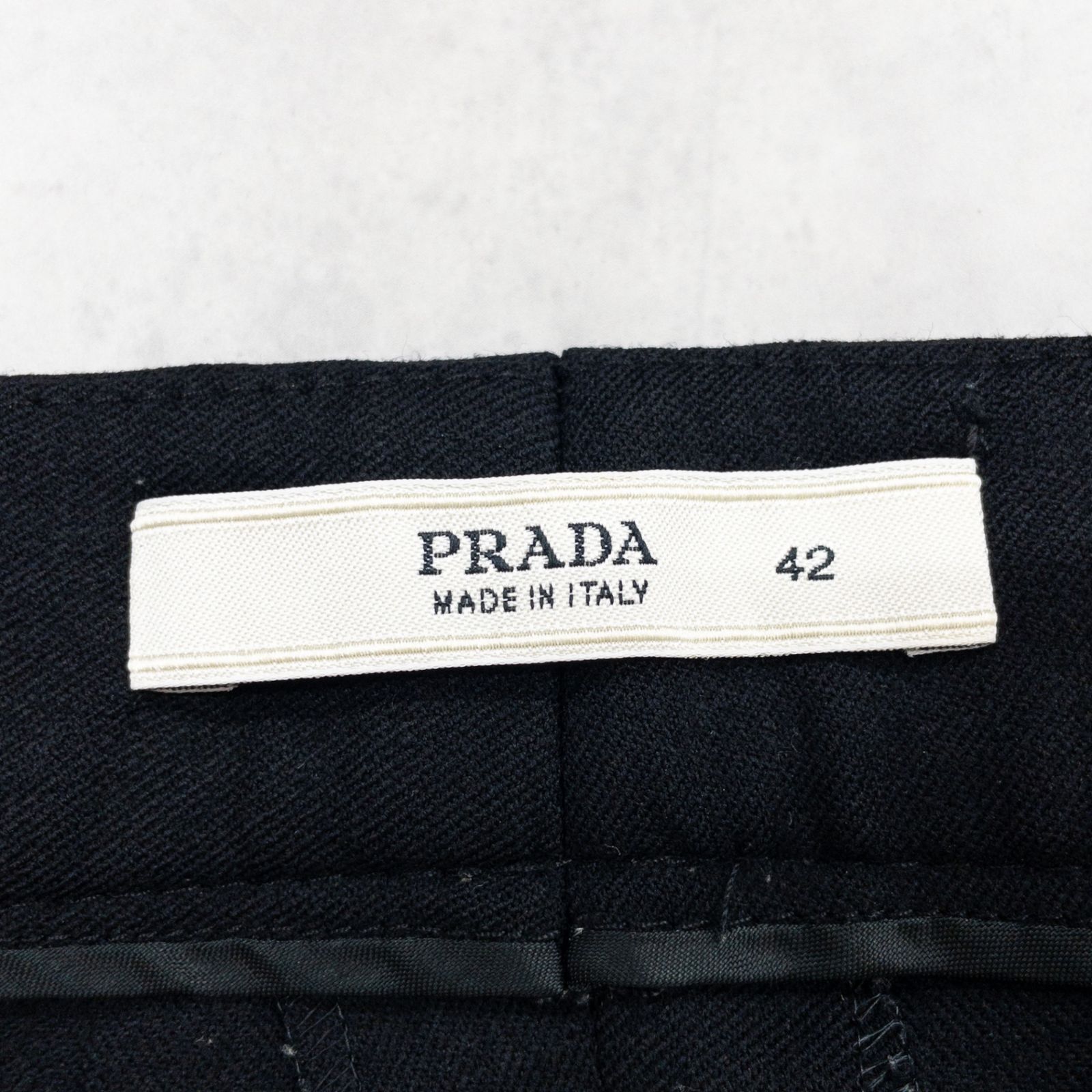 PRADA プラダ スラックス パンツ 大きいサイズ ウール ブラック 
