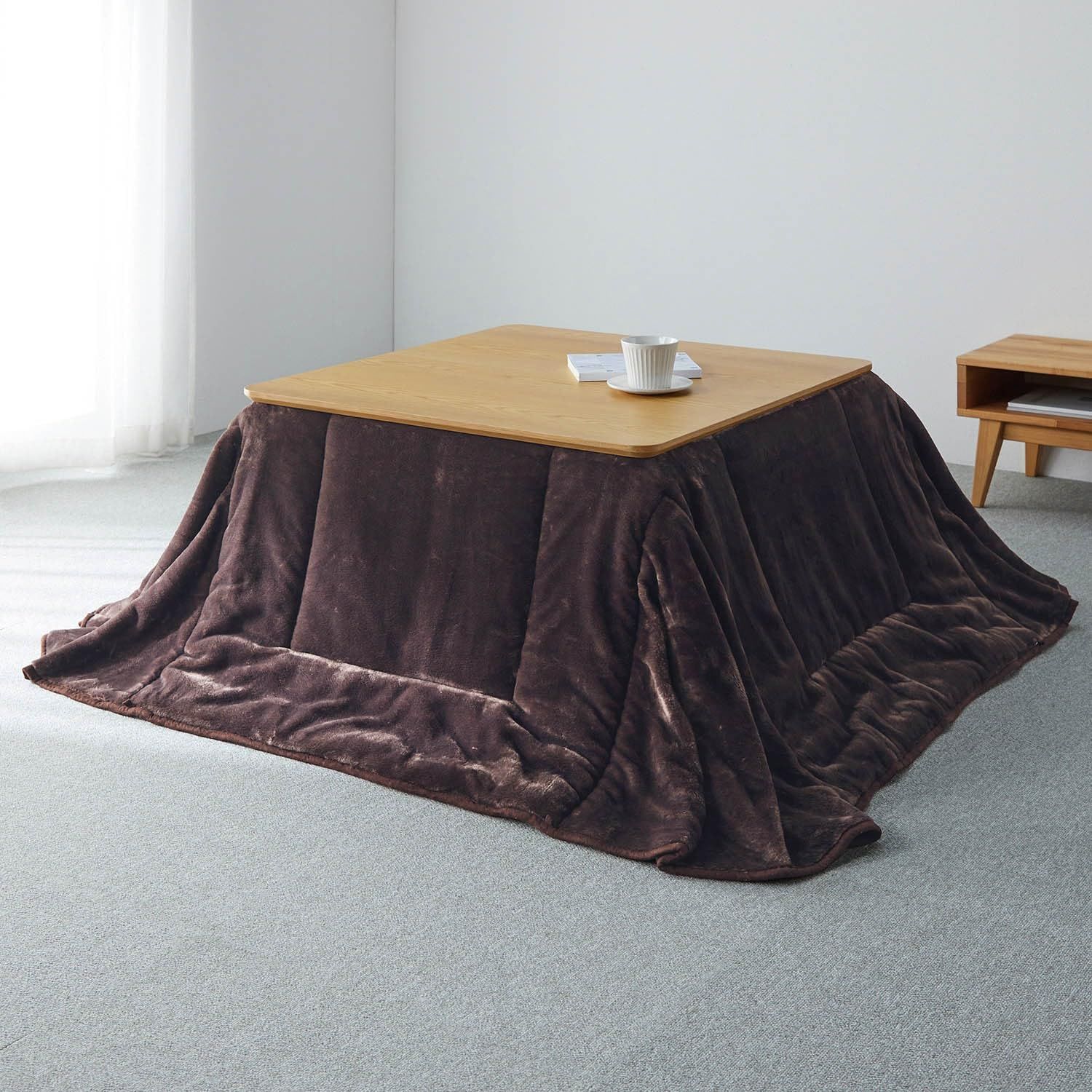 新品 [ベルメゾン] こたつ布団 掛け布団 単品 省スぺース あったか なめらか こたつ掛け布団 メルトロ ブラウン 省スペース正方形